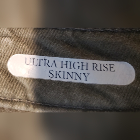 Seven 7 Corduroy Pants Ultra High Rise Skinny Olive Green Cotton Stretch Size 12 - Picture 4 of 16